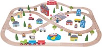 BigJigs Holz Eisenbahnset Stadt und Land - 101-teiliges Spielzeug-2