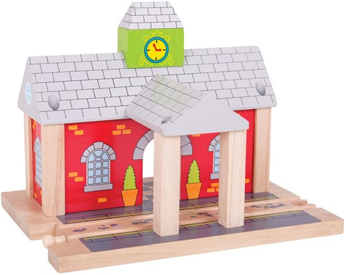 BigJigs Holzbahnhof - Spielzeug Eisenbahn Zubehör-2