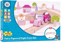 BigJigs Holz Eisenbahn Set Märchen rosa - 40-teiliges Spielzeug