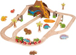 BigJigs Holz Dinosaurier Eisenbahnset - 49-teiliges Spielzeug