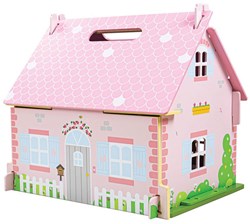 BigJigs Holz Puppenhaus Blossom Cottage mit Zubehör