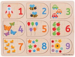 BigJigs Holz Lernpuzzle Zahlen - pädagogisches Spielzeug für Kinder