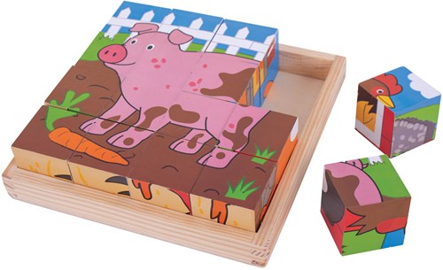 Bigjigs Bauernhof-Würfelpuzzle