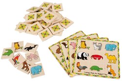 BigJigs Holzspiel Lotto - Tiere Memoryspiel für Kinder
