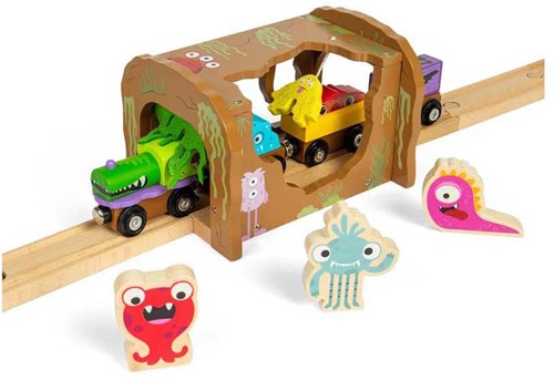 BigJigs Holzspielzeug Monster-Tunnel Eisenbahn Zubehör-2
