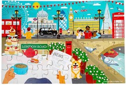 BigJigs Holzpuzzle London Stadt - Lernspielzeug 48 Teile