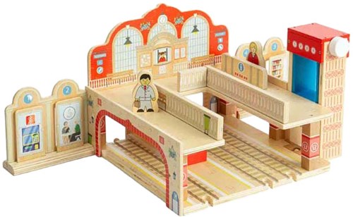 BigJigs Spielzeug Bahnhof Grand Central Station Karton