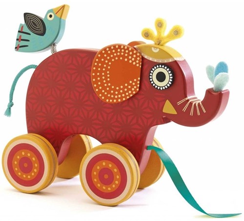 Djeco Ziehfigur aus Holz - Elefant Indy