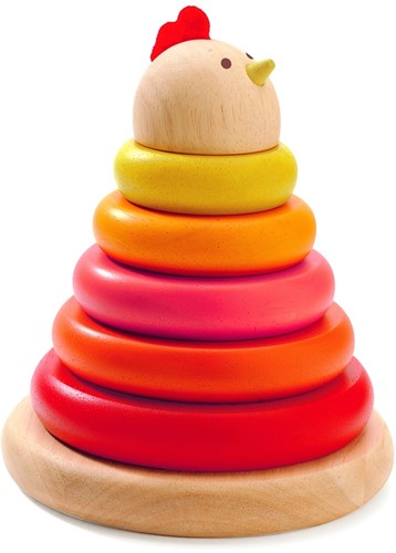 Djeco Cachempil Steckspiel aus Holz Glucke - 15.5 cm