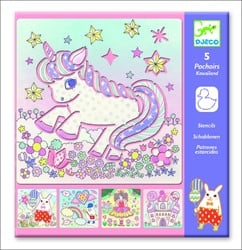 Djeco DJ08862 kleine Geschenk-Schablonen, elfenbeinfarben