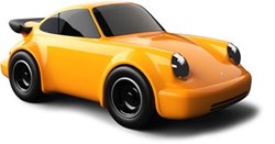 Baghera Spielzeugauto Porsche 911 gelb - klassisches Kinderauto