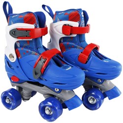 Rollschuhe blau verstellbar 31-34 mit Aluminiumrahmen und 608Z Kugellagern