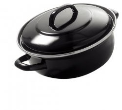 BK Bratentopf Fortalit Emaille schwarz 22 cm Induktion Ofenfest-3
