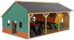 Kids GLOBE landwirtschaftlicher Holzschuppen Spielzeug 1:16 für 3 Traktoren