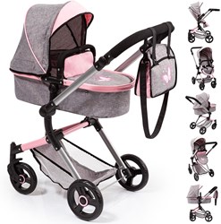 Bayer Chic 2000 Puppenwagen Neo Vario rosa grau höhenverstellbar Spielzeug