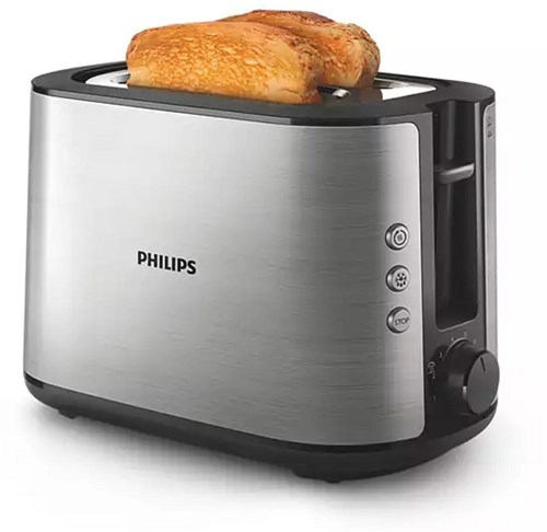 Philips Toaster Viva Edelstahl schwarz - 8 Stufen - breiter Schlitz-3