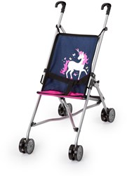 Bayer Chic 2000 Puppenbuggy blau Einhorn - robuster Kinderwagen Spielzeug