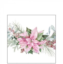 Ambiente Servetten 25cm Pink poinsettia