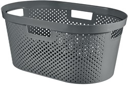 Curver Wäschekorb 40L - Infinity Dots - 100% recycelt dunkelgrau