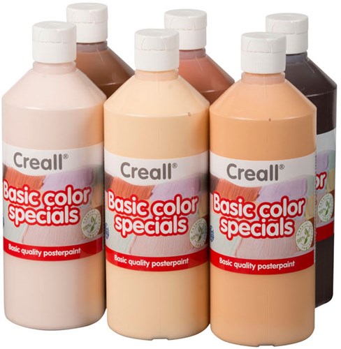 Creall Plakatfarbe Set - Schulmalfarben Farben der Welt 6x500ml