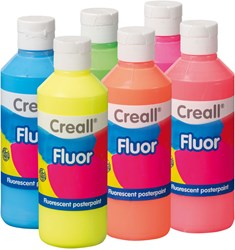 Creall Plakatfarbe Set - Fluor 6x250ml für Kinder und Kreative