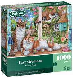 Falcon Katzenpuzzle 1000 Teile - Lazy Afternoon Puzzle Karton
