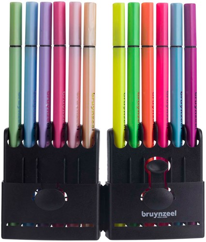 Bruynzeel Fineliner Set Neon & Pastell - 12 Farben Fineliner-2