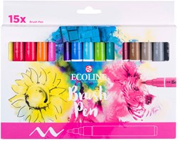 Bruynzeel Brushpen Set - 15 Farben - Kreative Stifte für Kinder