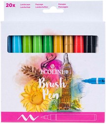 Bruynzeel Brushpen Set Landschaften - 20 Farben - Ecoline
