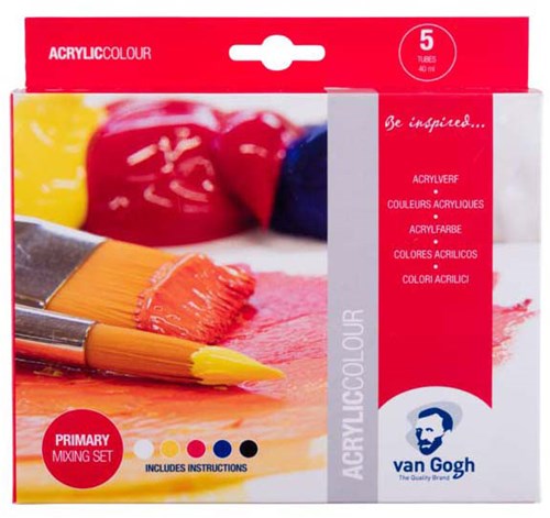 Bruynzeel Acrylfarben Set Van Gogh Primärfarben 5x40ml Malen