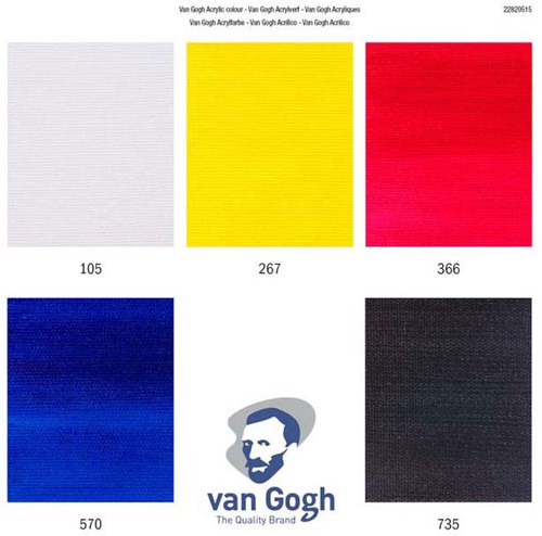 Bruynzeel Acrylfarben Set Van Gogh Primärfarben 5x40ml Malen-3