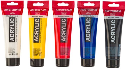 Bruynzeel Acrylfarben Mischset - 5 Farben - 120ml Tuben - Malen-2