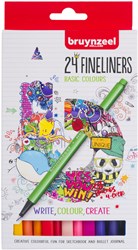 Bruynzeel Fineliner Set 24 Farben - Kreative Stifte für Kinder