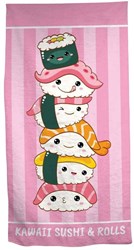 Lobbes Strandtuch Sushi Rosa 70x140 cm schnelltrocknendes Polyester