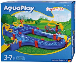 Aquaplay Wasserbahn Superset - Spielset mit Kran und Fahrzeugen