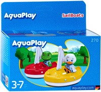 Aquaplay Segelboote Spielzeug - 2 Stück mit Figuren für Bad und Wasserbahn