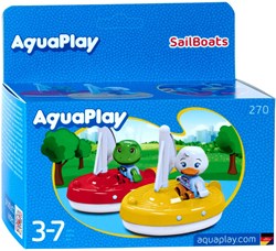 Aquaplay Segelboote Spielzeug - 2 Stück mit Figuren für Bad und Wasserbahn
