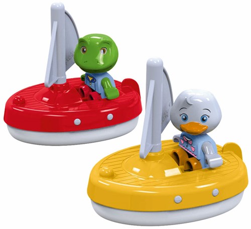 Aquaplay Segelboote Spielzeug - 2 Stück mit Figuren für Bad und Wasserbahn-2