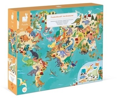 Janod - Lernpuzzle die Dinosaurier - 200 Teile - Ab 6 Jahren, J02679