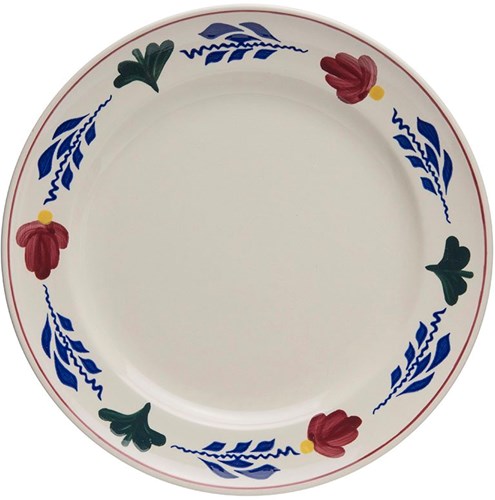 Bauernbont Essteller Keramik weiß geblümt 25,5cm klassisch-3