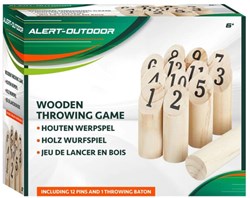 Alert Holz-Wurfspiel Outdoor mit Aufbewahrungsnetz - Gartenspiel Kinder