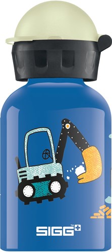 SIGG Trinkflasche Baustelle Blau 0,3L - Aluminium Kinderflasche BPA-frei