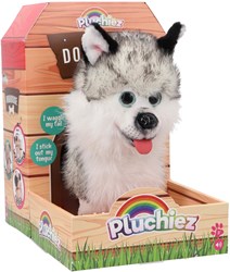 Pluchiez Husky Kuscheltier interaktives Spielzeug mit Leine und Bellen