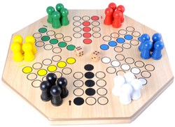 Engelhart Games Ludo Jumbo Brettspiel in Luxusbox 50x50x3cm Holz
