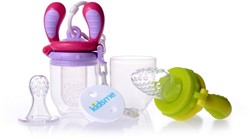 KidsMe Food Feeder Fruchtsauger Lutschbeutel für Baby Starter Kit - Grau/Plum