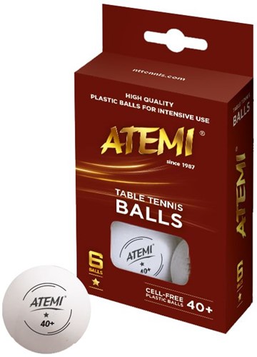 Atemi Tafeltennisbal ATEMI 1 ster wit/6 st.ds.