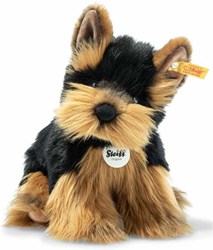 Steiff Plüsch Yorkshire Terrier Herkules Kuscheltier Hund 24 cm - braun schwarz