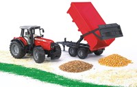 Bruder Traktor Massey Ferguson Spielzeug mit Anhänger Bauernhof-2