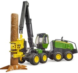 Bruder John Deere Harvester 1270G Spielzeug Forstmaschine mit Baumstamm