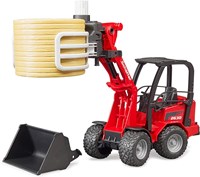 Bruder Kompaktlader 2630 Spielzeugtraktor mit Ballengreifer und Rundballen-3